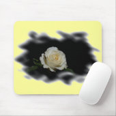 White Rose Burned Edges Mousepad (Mit Mouse)