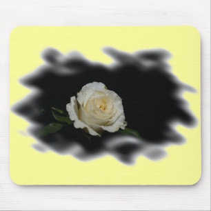 White Rose Burned Edges Mousepad