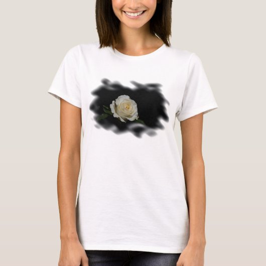 White Rose Burned Edges T-Shirt (Vorderseite)