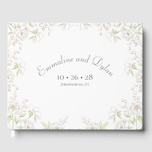 White Rose Classic Hochzeit Gästebuch (Vorderseite)