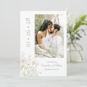White Rose Classic Hochzeit Termin merken Einladung (Stehend Vorderseite)