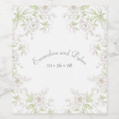 White Rose Classic Hochzeit Weinetikett (Einzelnes Label)