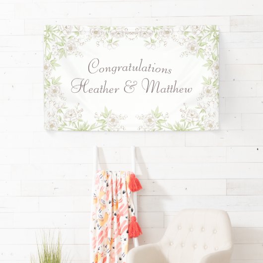 White Rose Classic Wedding Banner (Insitu)