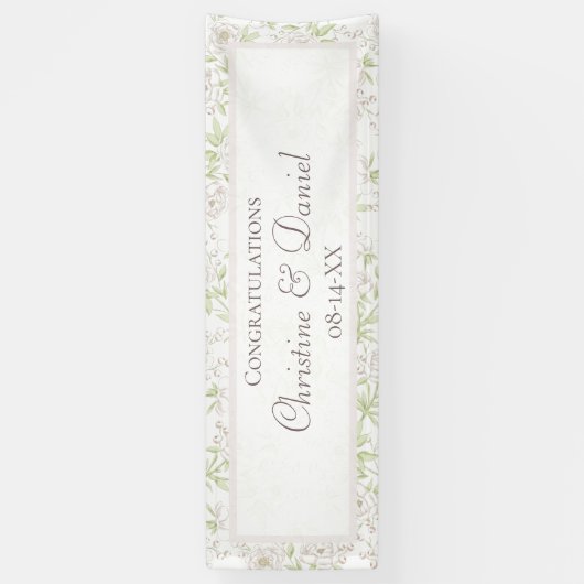 White Rose Classic Wedding Banner (Vertikal)