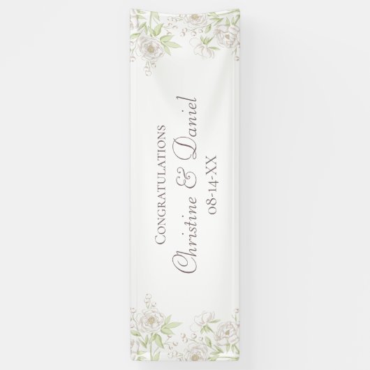 White Rose Classic Wedding Banner (Vertikal)