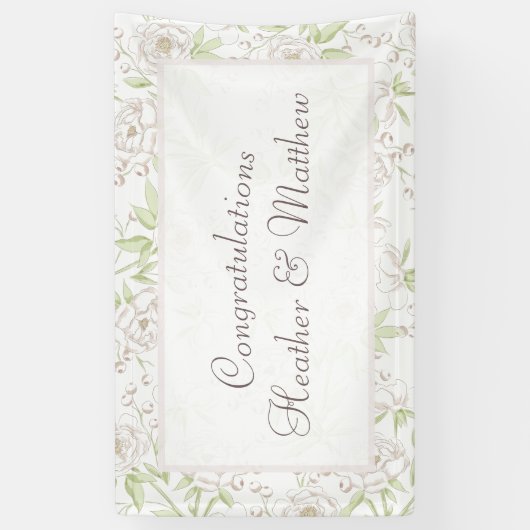 White Rose Classic Wedding Banner (Vertikal)