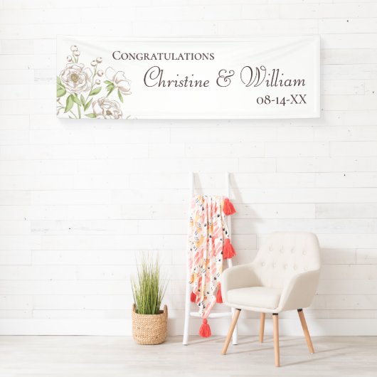 White Rose Classic Wedding Banner (Insitu)
