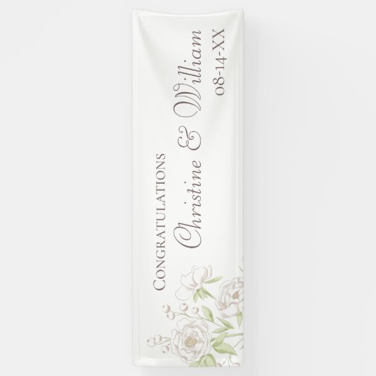 White Rose Classic Wedding Banner (Vertikal)