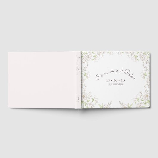 White Rose Classic Wedding Gästebuch (Voll)