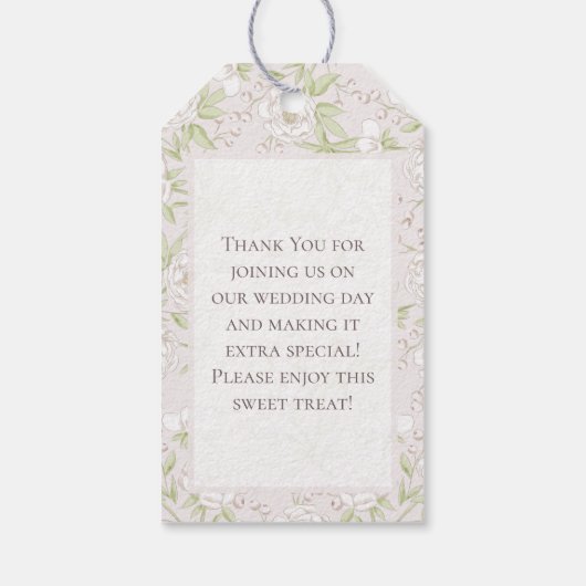 White Rose Classic Wedding Geschenkanhänger (Rückseite)