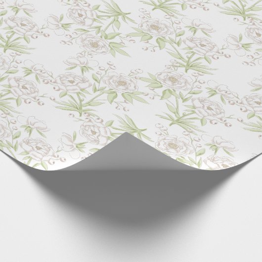 White Rose Classic Wedding Geschenkpapier (Ecke)