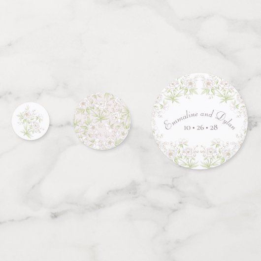 White Rose Classic Wedding Konfetti (Vorderseiten)