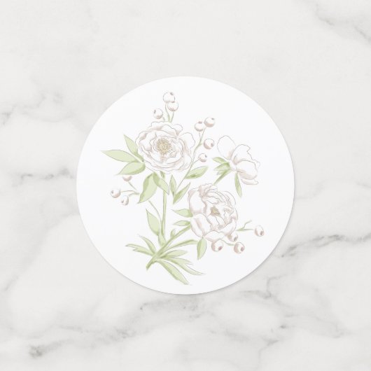 White Rose Classic Wedding Konfetti (Klein Vorderseite)