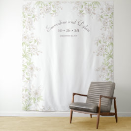 White Rose Classic Wedding Photo Backdrop Wandteppich