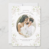 White Rose Classic Wedding Photo Save the Date Einladung (Vorderseite)