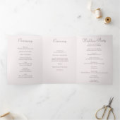 White Rose Classic Wedding Programs Dreifach-gefaltete Programmkarte (Innenseite)
