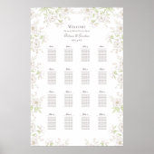 White Rose Classic Wedding Seating Chart Poster (Vorne)