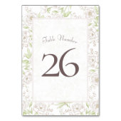 White Rose Classic Wedding Table Number Tischnummer (Rückseite)