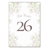 White Rose Classic Wedding Tischnummer (Vorderseite)