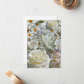 White Rose Collage  Mitteilungskarte (Vorderseite/Rückseite Beispiel)