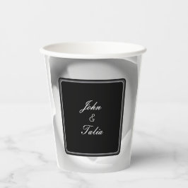 White Rose Cup | Elegantes Blumendesign mit viel S Pappbecher