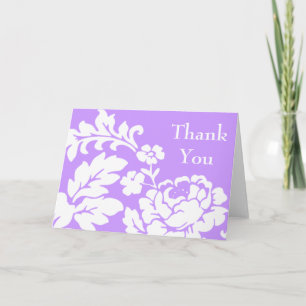 White Rose Damask Vielen Dank Dankeskarte