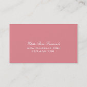 White Rose Design Beerdigungsservice Visitenkarte (Rückseite)