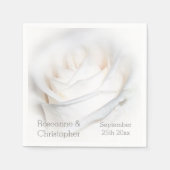 White Rose Design Wedding Serviette (Vorderseite)