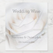 White Rose Design Wedding Weinetikett (Einzelnes Label)