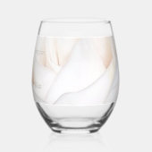 White Rose Design Wedding Weinglas Ohne Stiel (Links)