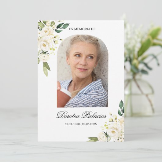 White Rose Einladung (Stehend Vorderseite)