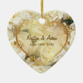 White Rose Elegance - Anpassen Keramik Ornament