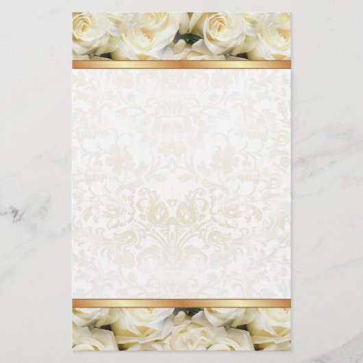White Rose Elegance Briefpapier (Vorderseite)