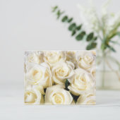 White Rose Elegance Postkarte (Stehend Vorderseite)