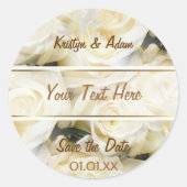 White Rose Elegance Runder Aufkleber (Vorderseite)