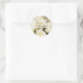 White Rose Elegance Runder Aufkleber (Tasche)