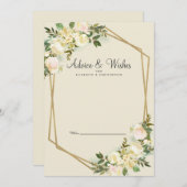 White Rose Elegant Floral Gold Hochzeit Neu verhei Hinweiskarte (Vorne/Hinten)