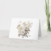 White Rose Elegante Floral Bouquet Dankeskarte (Rückseite)
