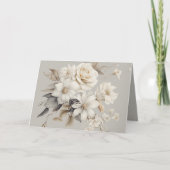 White Rose Elegante Floral Bouquet Dankeskarte (Vorderseite)