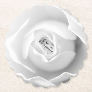 White Rose Elegantes Blumendesign Untersetzer