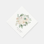 White Rose Eucalyptus Elegante Custom Wedding Serviette (Ecke)