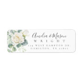 White Rose Eucalyptus Wedding Return Address (Vorne)