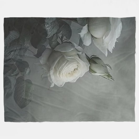 White Rose Fleecedecke (Vorderseite (Horizontal))