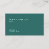 White Rose Floral and Full Moon Castle Night Visitenkarte (Rückseite)