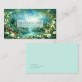 White Rose Floral and Glowing Green River Valley Visitenkarte (Vorne/Hinten)