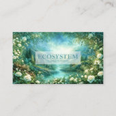 White Rose Floral and Glowing Green River Valley Visitenkarte (Vorderseite)