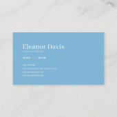 White Rose Floral and Misty Blue Mountain Frame Visitenkarte (Rückseite)