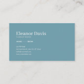 White Rose Floral and Turquoise Coastal Moon Frame Visitenkarte (Rückseite)