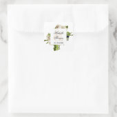 White Rose Floral Bouquet Wedding Quadratischer Aufkleber (Tasche)
