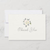 White Rose Floral Vielen Dank Karten (Rückseite)
